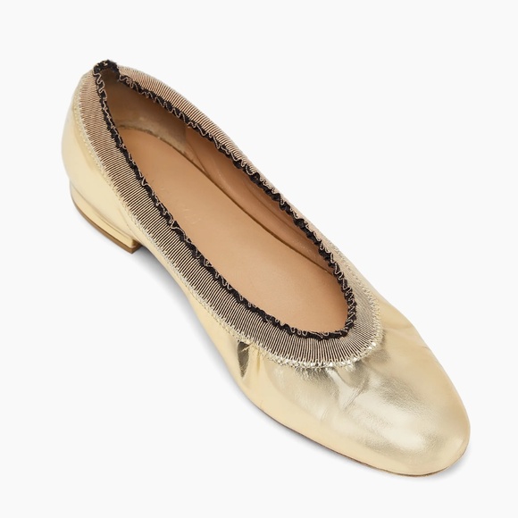 Ulla Johnson Elise Ruffle Gold Ballet Flats 36.5 NWB - Picture 5 of 5